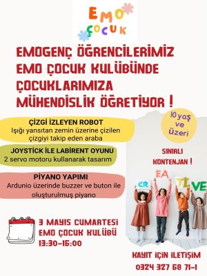 EMOGENÇ ÖĞRENCİLERİMİZ EMO ÇOCUK KULÜBÜNDE ÇOCUKLARIMIZA MÜHENDİSLİK ÖĞRETİYOR!