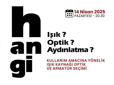 HANGİ IŞIK? HANGİ OPTİK? HANGİ AYDINLATMA? WEBINARI GERÇEKLEŞTİRİLDİ