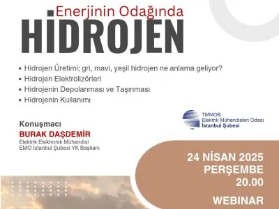 ENERJİNİN ODAĞINDA HİDROJEN SEMİNERİ ÇOK SAYIDA MESLEKTAŞIMIZIN KATILIMIYLA GERÇEKLEŞTİ