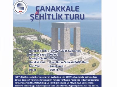 ÇANAKKALE ŞEHİTLİK TURU