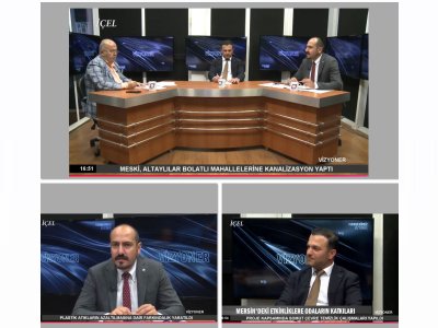 EMO MERSİN ŞUBE BAŞKANIMIZ PROF. DR. ALKAN ALKAYA VE MMO MERSİN ŞUBE BAŞKANI İSMAİL OĞUZ, YÖNETİM DANIŞMANLARI DERNEĞİ BAŞKANI FERUDUN GÜNDÜZÜN HAZIRLAYIP SUNDUĞU İÇEL TVDE CANLI YAYINLANAN  VİZYONER PROGRAMINA KONUK OLDU.
