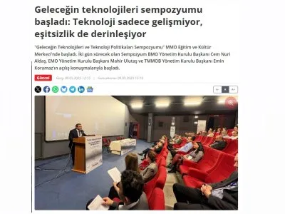 GELECEĞİN TEKNOLOJİLERİ SEMPOZYUMU BAŞLADI: TEKNOLOJİ SADECE GELİŞMİYOR, EŞİTSİZLİK DE DERİNLEŞİYOR (BİRGÜN.NET, 09.05.2025)