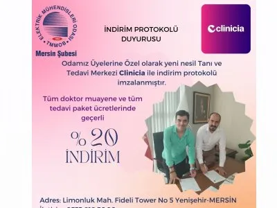 MERSİN YENİŞEHİR BÖLGESİNDE AÇILAN YENİ NESİL TANİ VE TEDAVİ MERKEZİ CLİNİCİA İLE EMO MERSİN ŞUBESİ OLARAK PROTOKOL İMZALADIK.