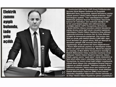 ELEKTRİK ZAMMI AYIPLI BULUNDU İADE YOLU AÇILDI (ZONGULDAK YENİ ADIM GAZETESİ, 05.06.2025)