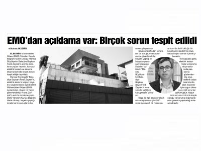 EMO`DAN AÇIKLAMA VAR: BİRÇOK SORUN TESPİL EDİLDİ (MANİSA OLAY GAZETESİ 10.06.2025)