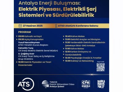 ANTALYA ENERJİ BULUŞMASI: ELEKTRİK PİYASASI, ELEKTRİKLİ ŞARJ SİSTEMLERİ VE SÜRDÜRÜLEBİLİRLİK