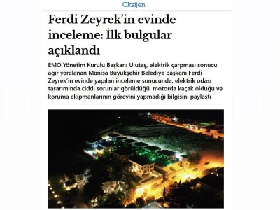 FERDİ ZEYREKİN EVİNDE İNCELEME: İLK BULGULAR AÇIKLANDI (GAZETEOKSİJEN.COM, 07.06.2025)