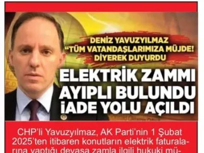 ELEKTRİK ZAMMI AYIPLI BULUNDU İADE YOLU AÇILDI (ŞAFAK GAZETESİ, 05.06.2025)