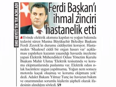 FERDİ BAŞKANI İHMAL ZİNCİRİ HASTANELİK ETTİ (KARAR GAZETESİ, 09.06.2025)