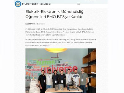 ELEKTRİK-ELEKTRONİK MÜHENDİSLİĞİ ÖĞRENCİLERİ EMO BPSYE KATILDI (MUHENDİSLİK.CUMHURİYET.EDU.TR 30.06.2025)