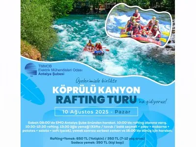 KÖPRÜLÜ KANYON`DA RAFTİNG ETKİNLİĞİNDE BULUŞALIM!