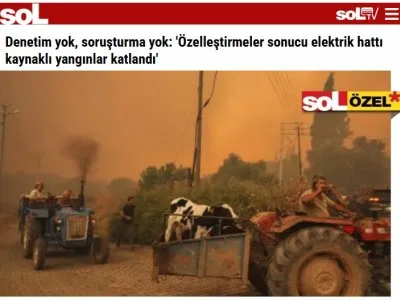 DENETİM YOK, SORUŞTURMA YOK: `ÖZELLEŞTİRMELER SONUCU ELEKTRİK HATTI KAYNAKLI YANGINLAR KATLANDI` (HABER.SOL.ORG.TR 19.07.2025)