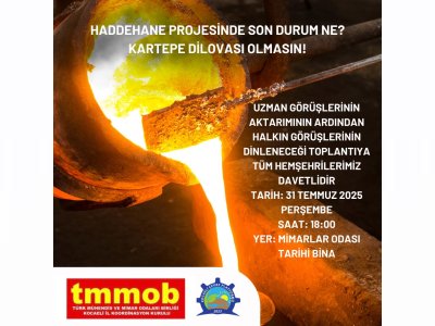 TMMOB VE KOCAELİ ÇEVRE PLATFORMU KARTEPE DİLOVASI OLMASIN KONULU TOPLANTI DÜZENLEDİ